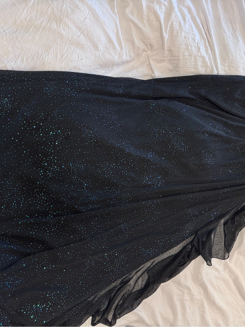 City Triangles Vintage Y2K Black Glitter Ruched Formal Prom Maxi Dress S - Picture 8 of 8